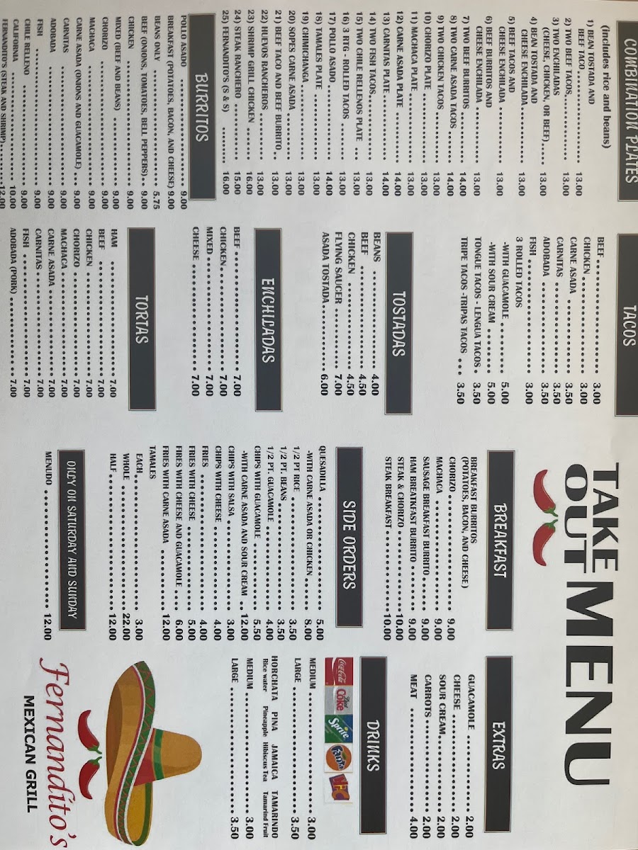 Menu Fernandito’S Mexican Grill-5